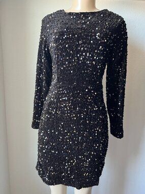 R.Vivimos Women's Sequin Velvet Mini Dress